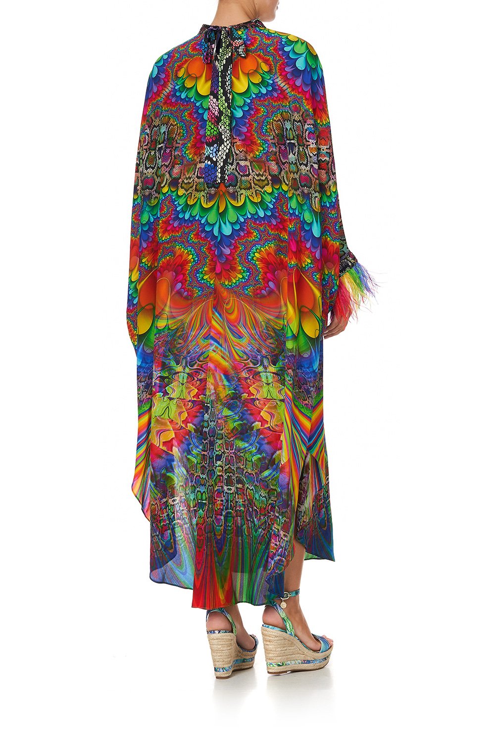 HIGH COLLAR KAFTAN WITH TIE COMING DOWN FROM COSMOS