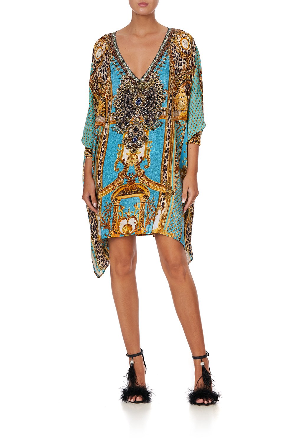 SHORT KAFTAN WITH CUFF DRIPPING IN DECADENCE