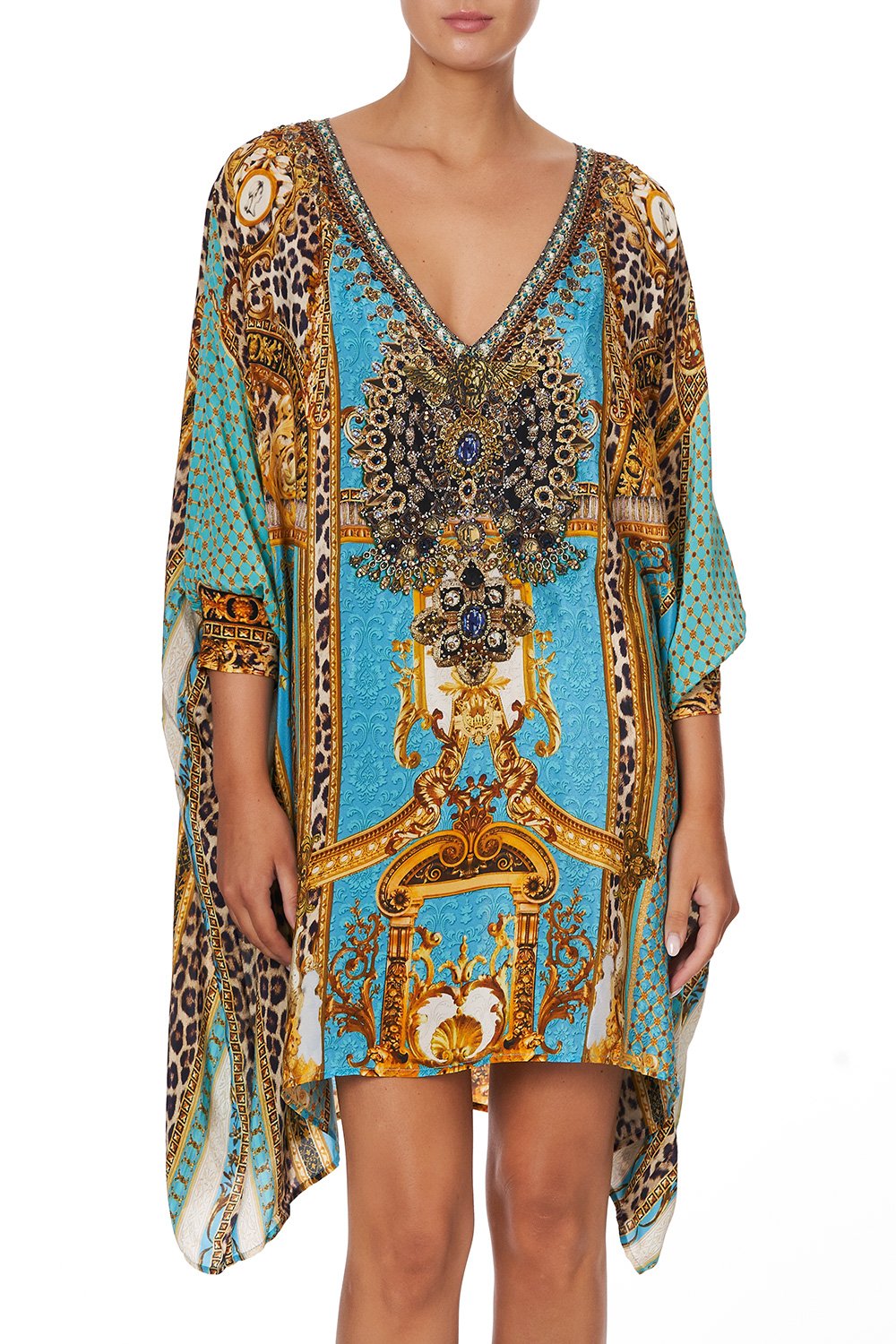 SHORT KAFTAN WITH CUFF DRIPPING IN DECADENCE