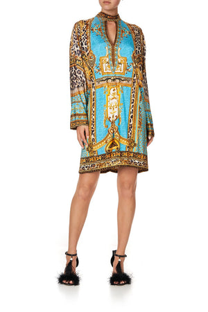 KIMONO SLEEVE DRESS WITH SHIRRING DETAIL DRIPPING IN DECADENCE – CAMILLA