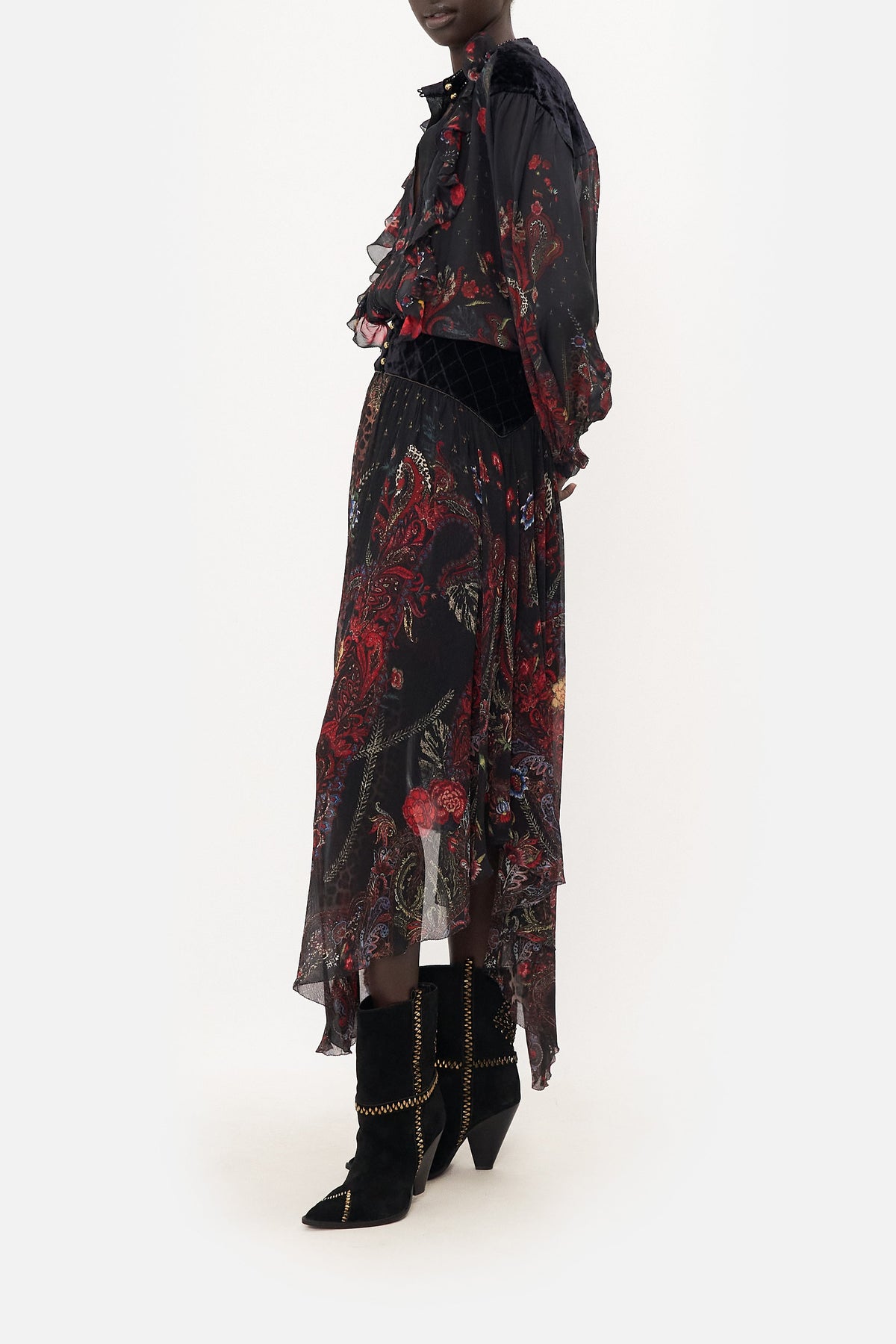 SHAPED WAIST SKIRT WOODSTOCK ROCK