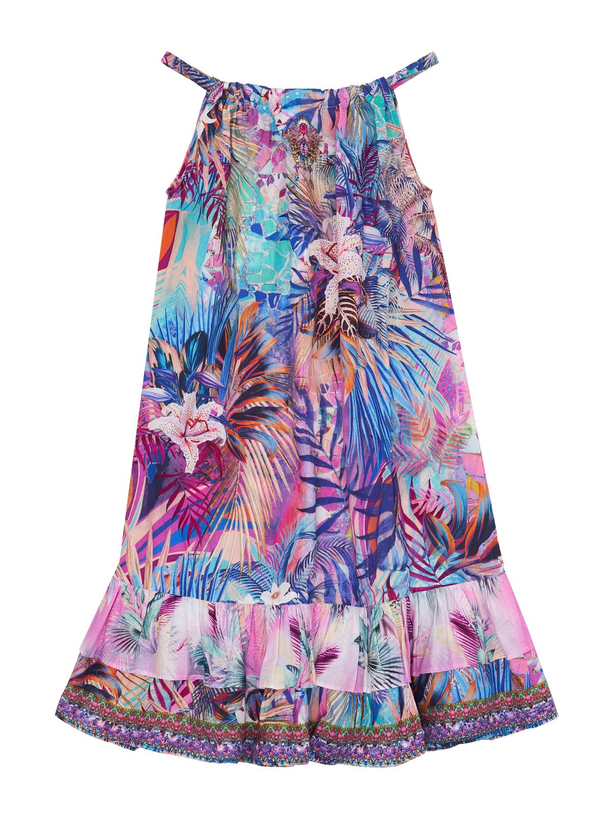 KIDS FRILL HEM TIERED DRESS 4-10 SOUTH BEACH SUNRISE