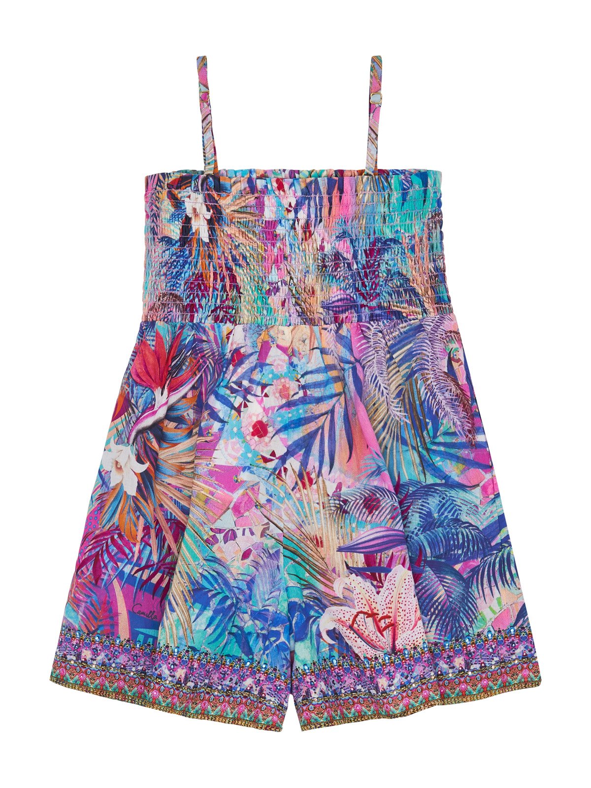 KIDS PLAYSUIT WITH SHIRRING 12-14 SOUTH BEACH SUNRISE