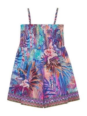 KIDS PLAYSUIT WITH SHIRRING 12-14 SOUTH BEACH SUNRISE
