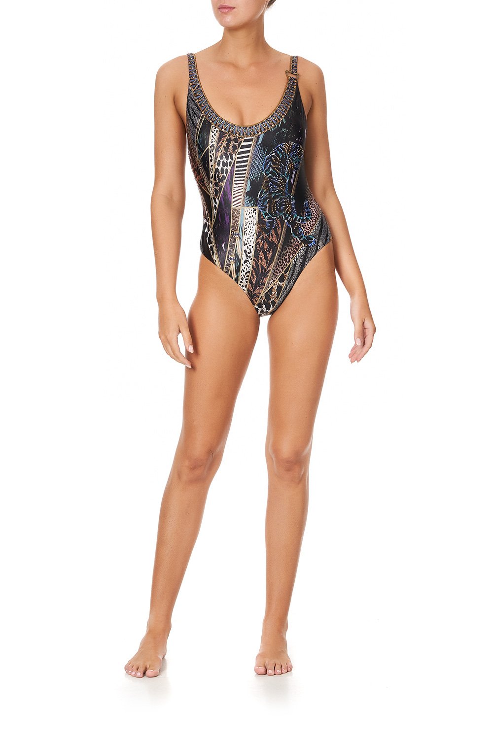 SCOOP ONE PIECE WITH TRIM LADY STARDUST