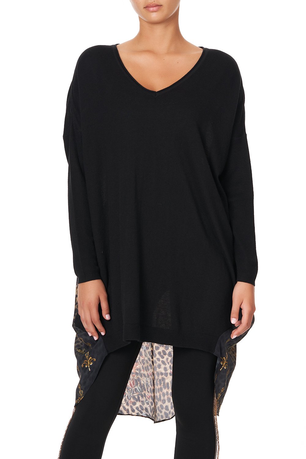 V NECK JUMPER WITH PRINT BACK ABINGDON PALACE