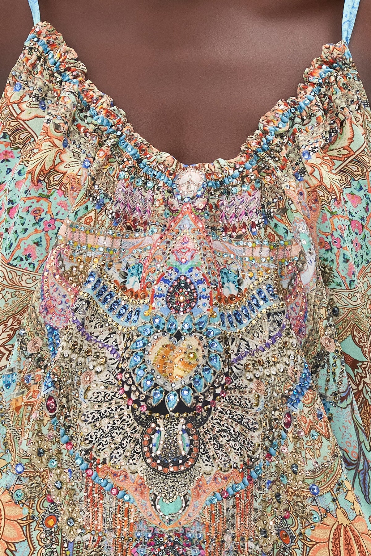 DRAWSTRING HALTER DRESS MAKE LOVE NOT WAR