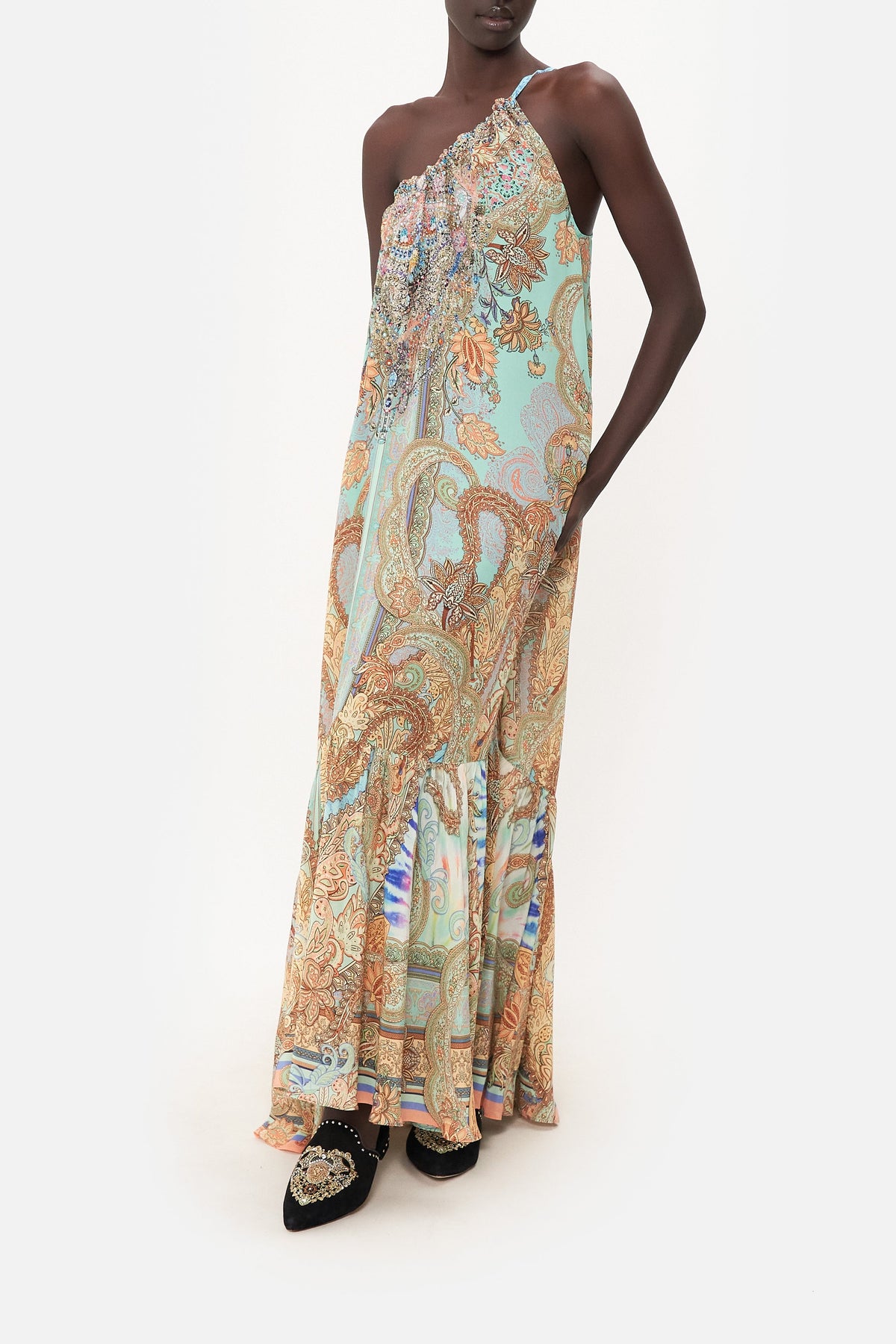 DRAWSTRING HALTER DRESS MAKE LOVE NOT WAR