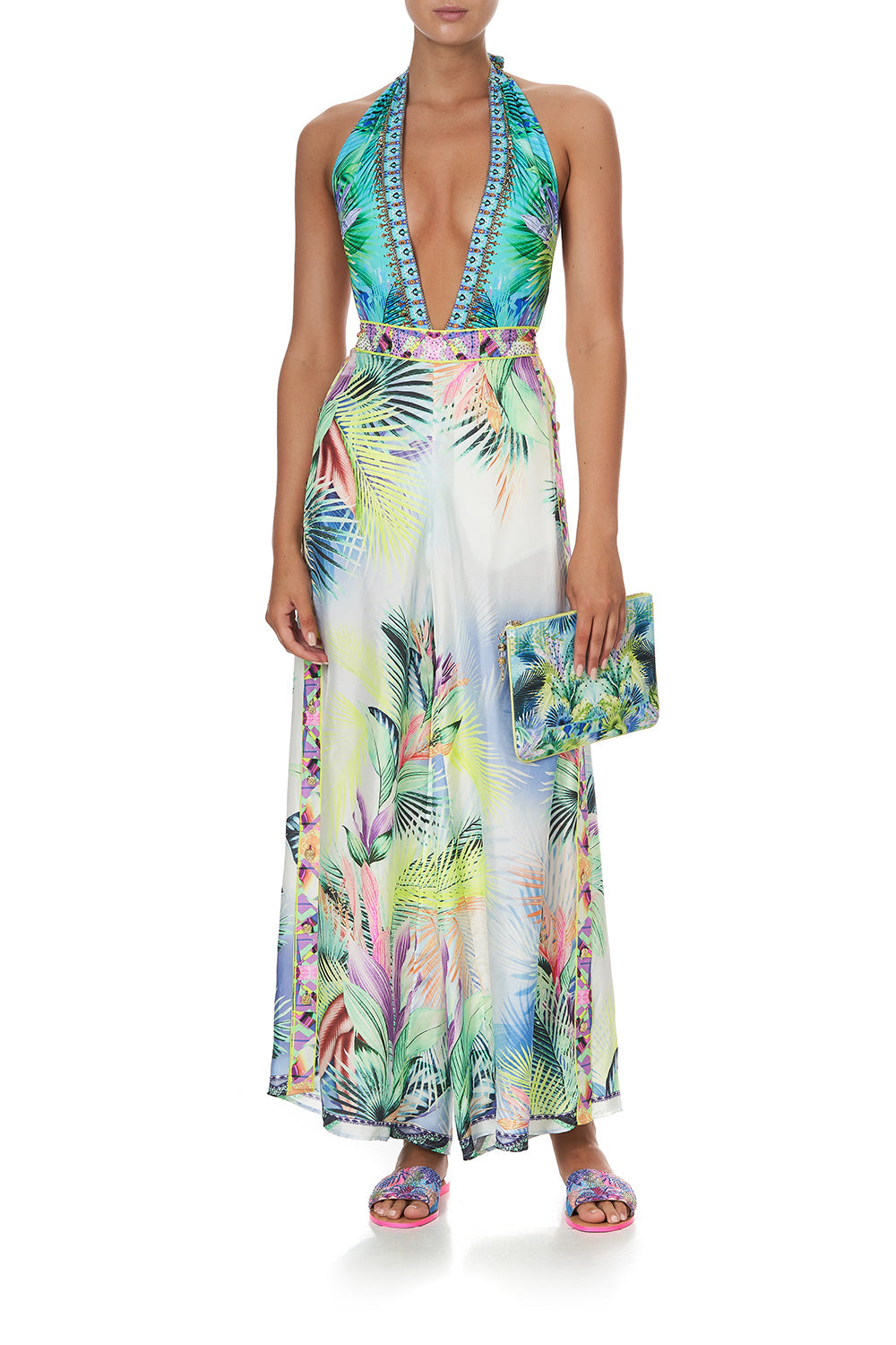 PLUNGE NECK HALTER ONE PIECE WHATS YOUR VICE