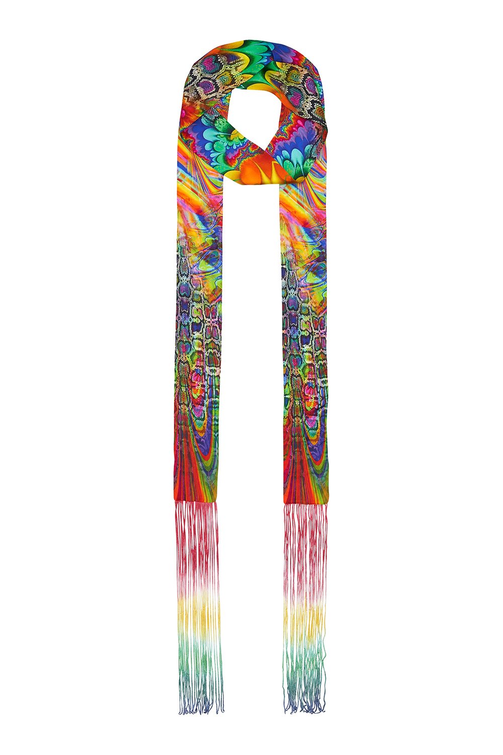 LONG EMBELLISHED SCARF COMING DOWN FROM COSMOS