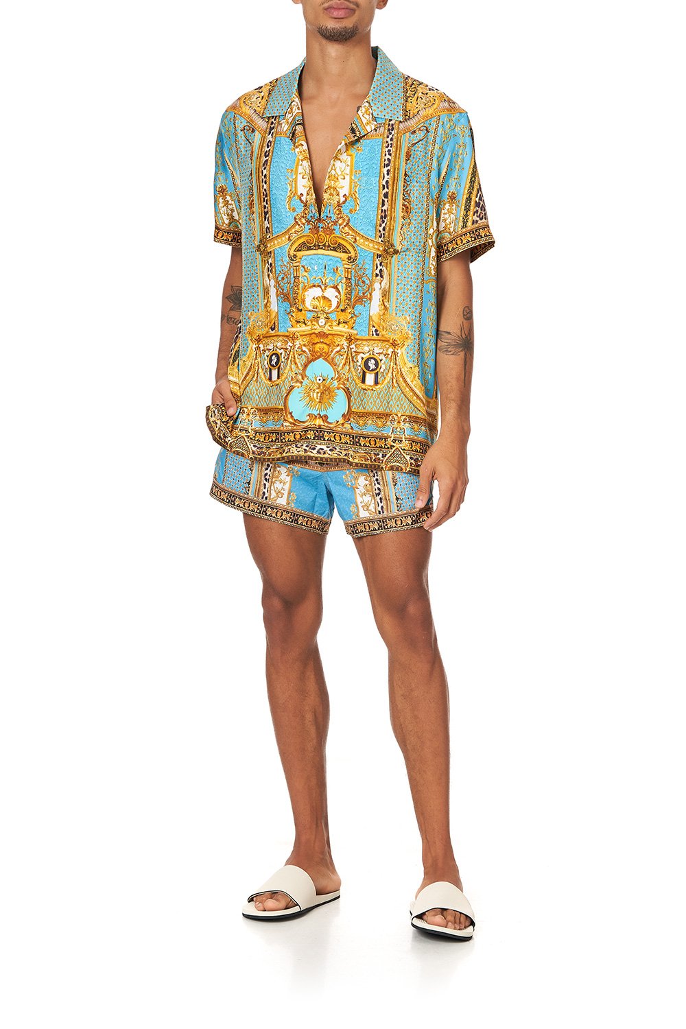 SHORT SLEEVE CAMP COLLARED SHIRT DRIPPING IN DECADENCE