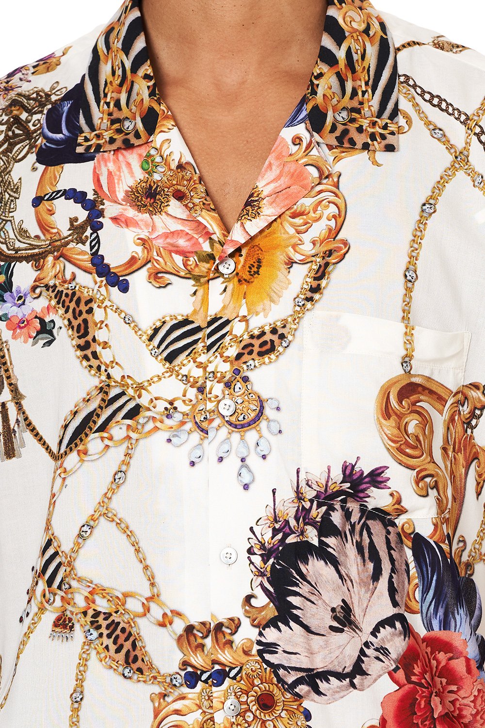 SHORT SLEEVE CAMP COLLARED SHIRT REIGN SUPREME