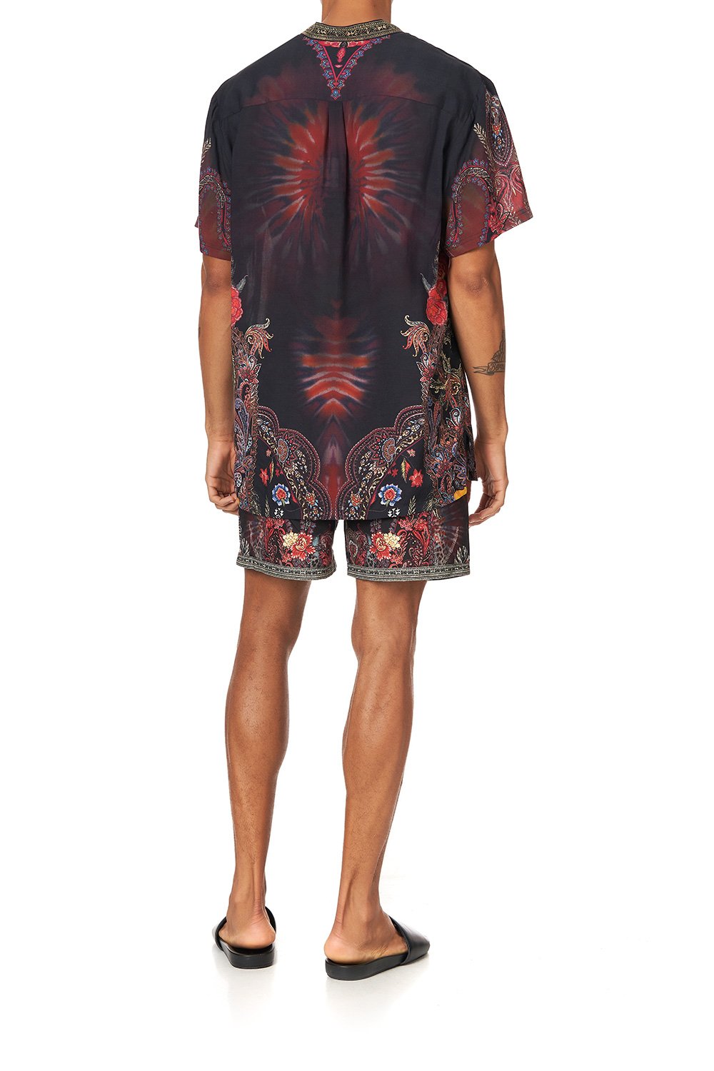 SHORT SLEEVE MANDARIN SHIRT WOODSTOCK ROCK