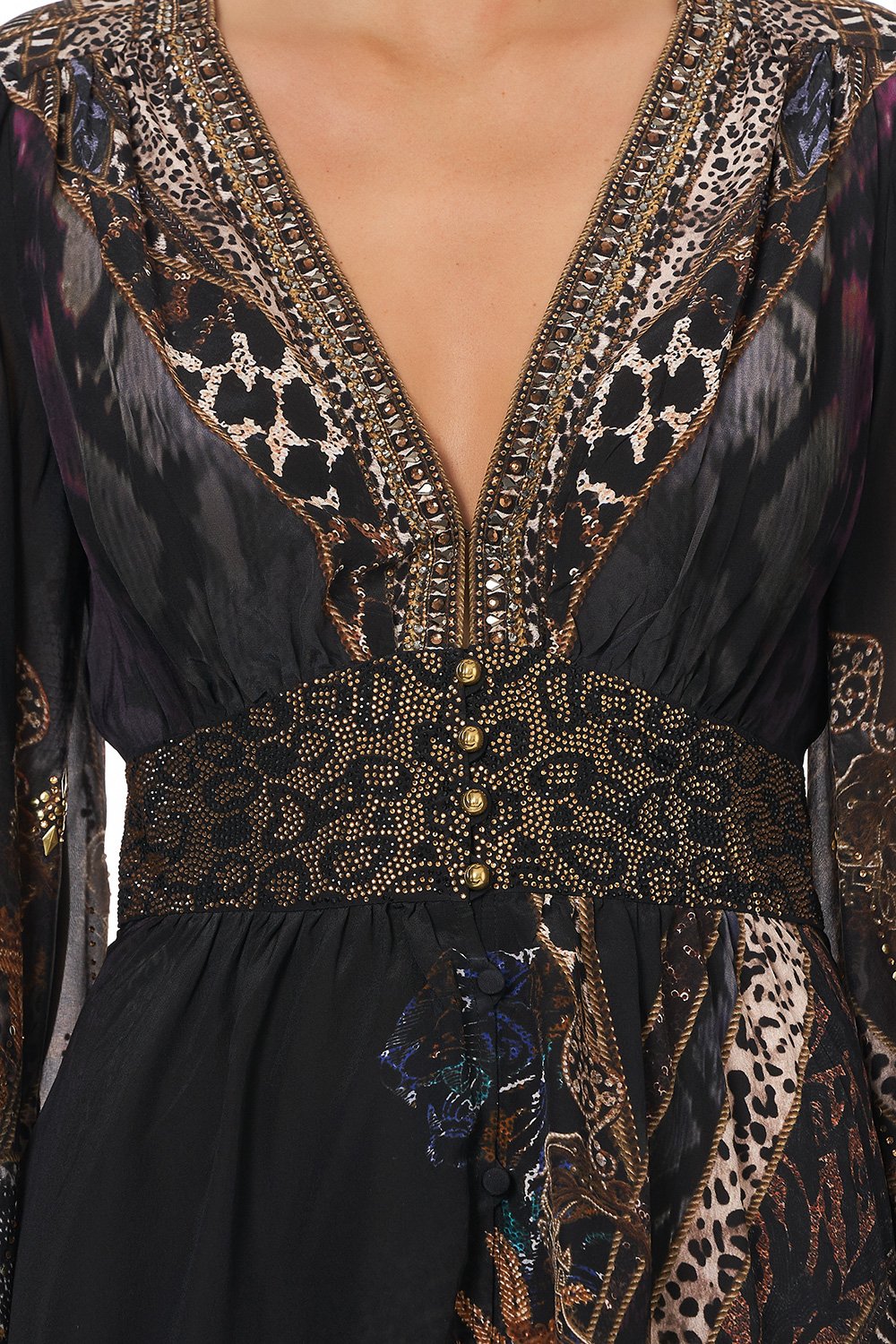 CURVED WAISTBAND SHORT DRESS LADY STARDUST