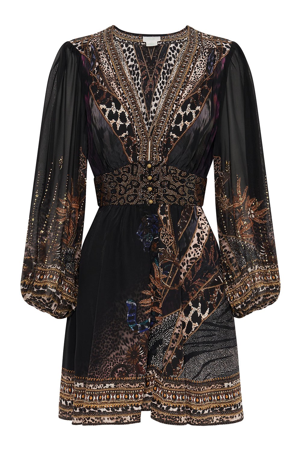 CURVED WAISTBAND SHORT DRESS LADY STARDUST