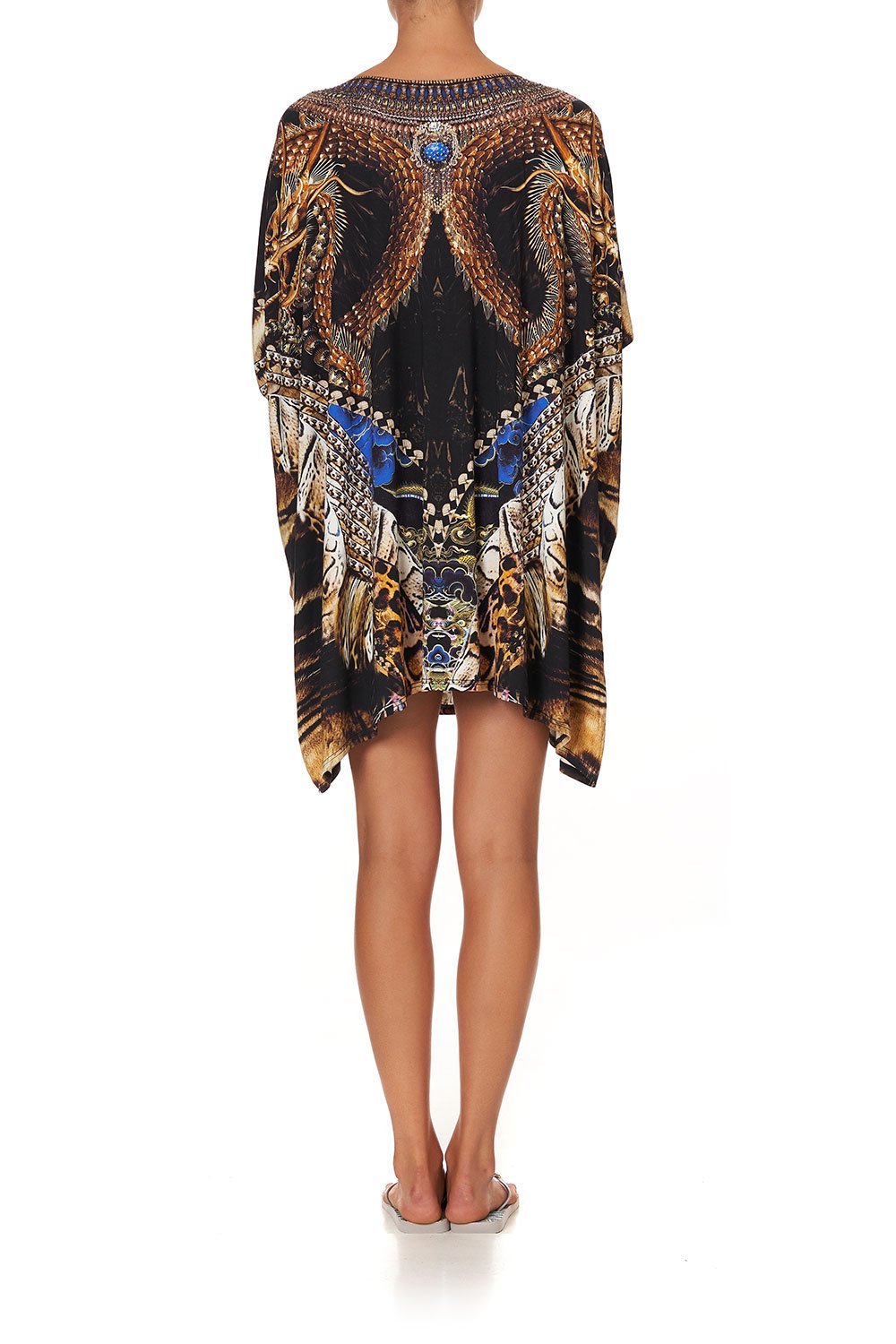 SHORT ROUND NECK LOUNGE KAFTAN DRAGON LADY