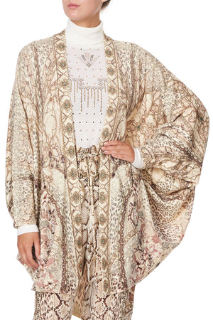 SOFT KNIT PONCHO WITH EMBROIDERY ALL IS NOUVEAU
