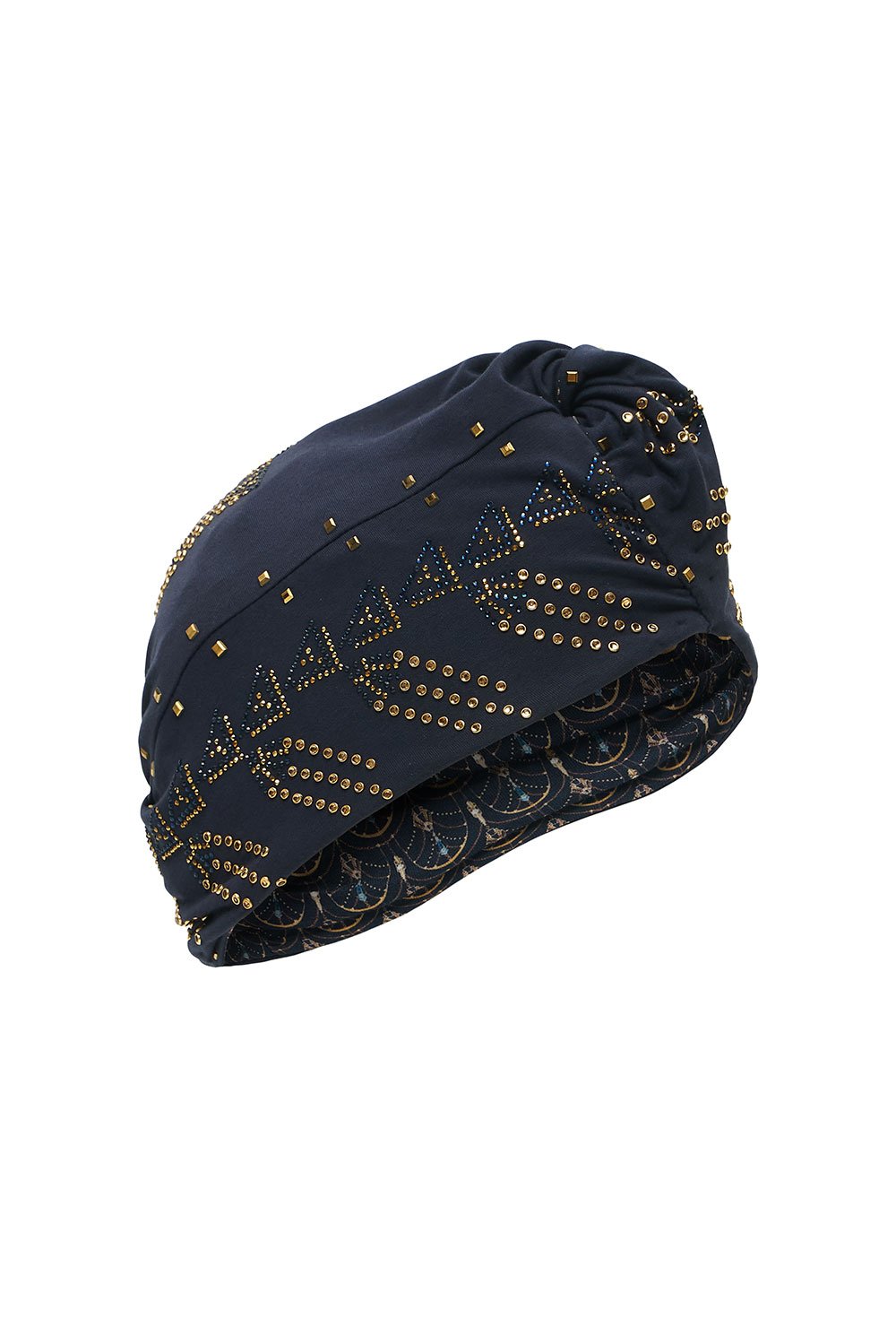 KNOT FRONT TURBAN LUXE NAVY