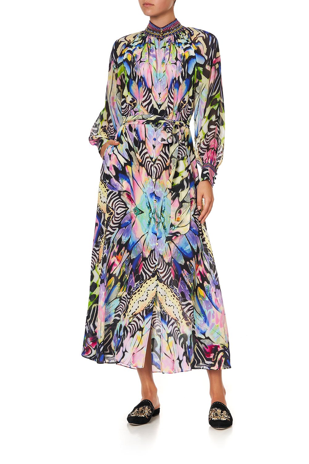 RAGLAN SLEEVE MIDI SHIRT DRESS TRANCE TEMPTATION