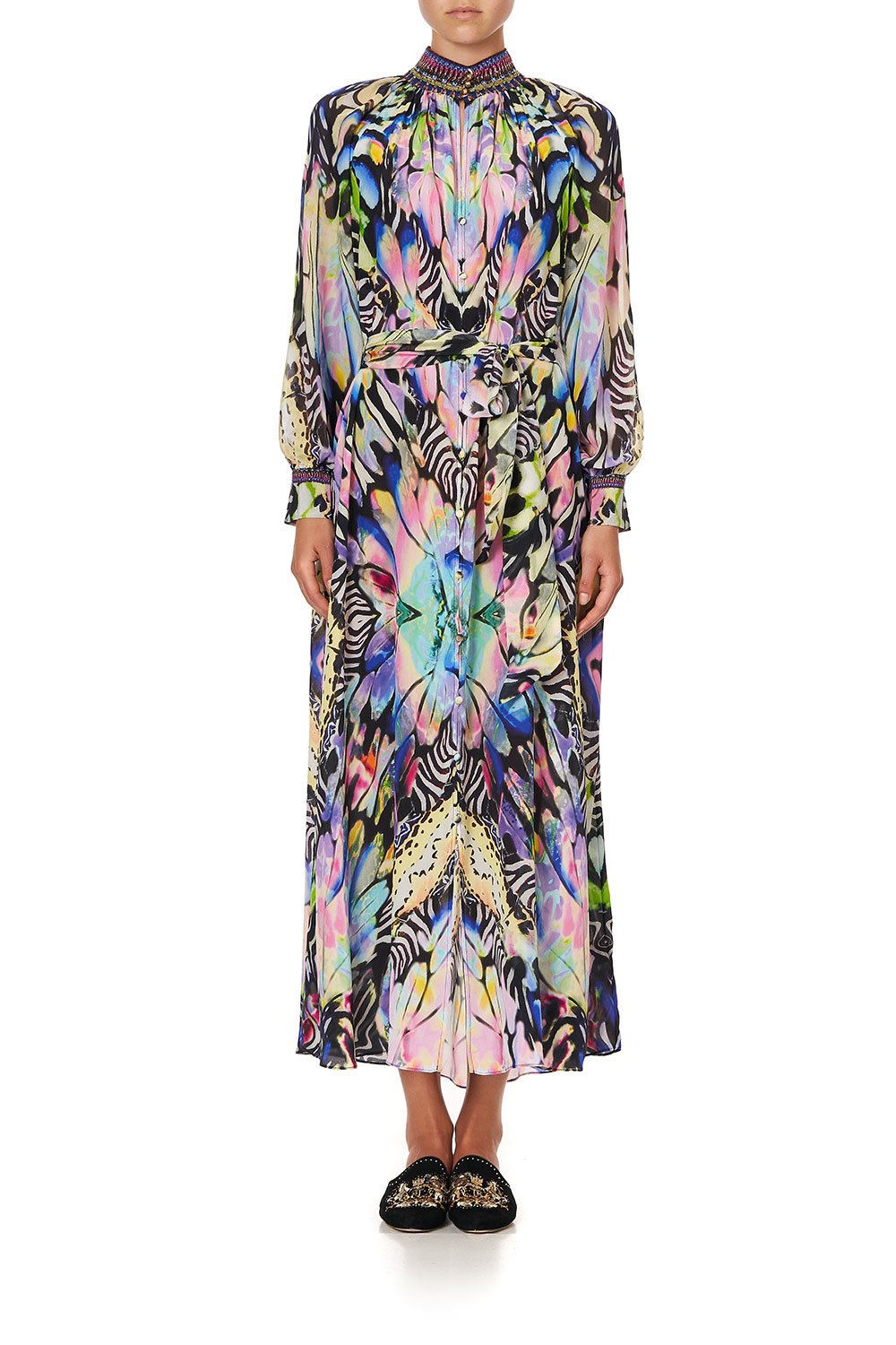 RAGLAN SLEEVE MIDI SHIRT DRESS TRANCE TEMPTATION