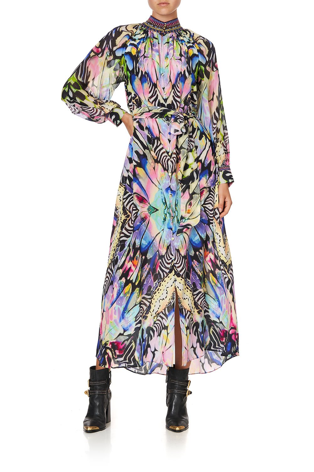 RAGLAN SLEEVE MIDI SHIRT DRESS TRANCE TEMPTATION