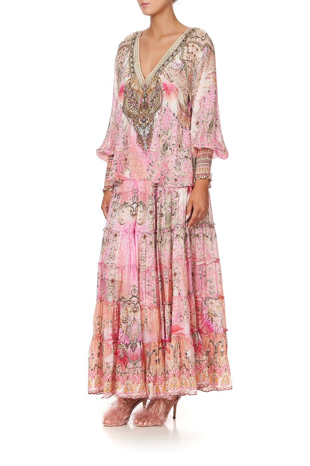 SHIRRED CUFF BLOUSE DECO DARLING