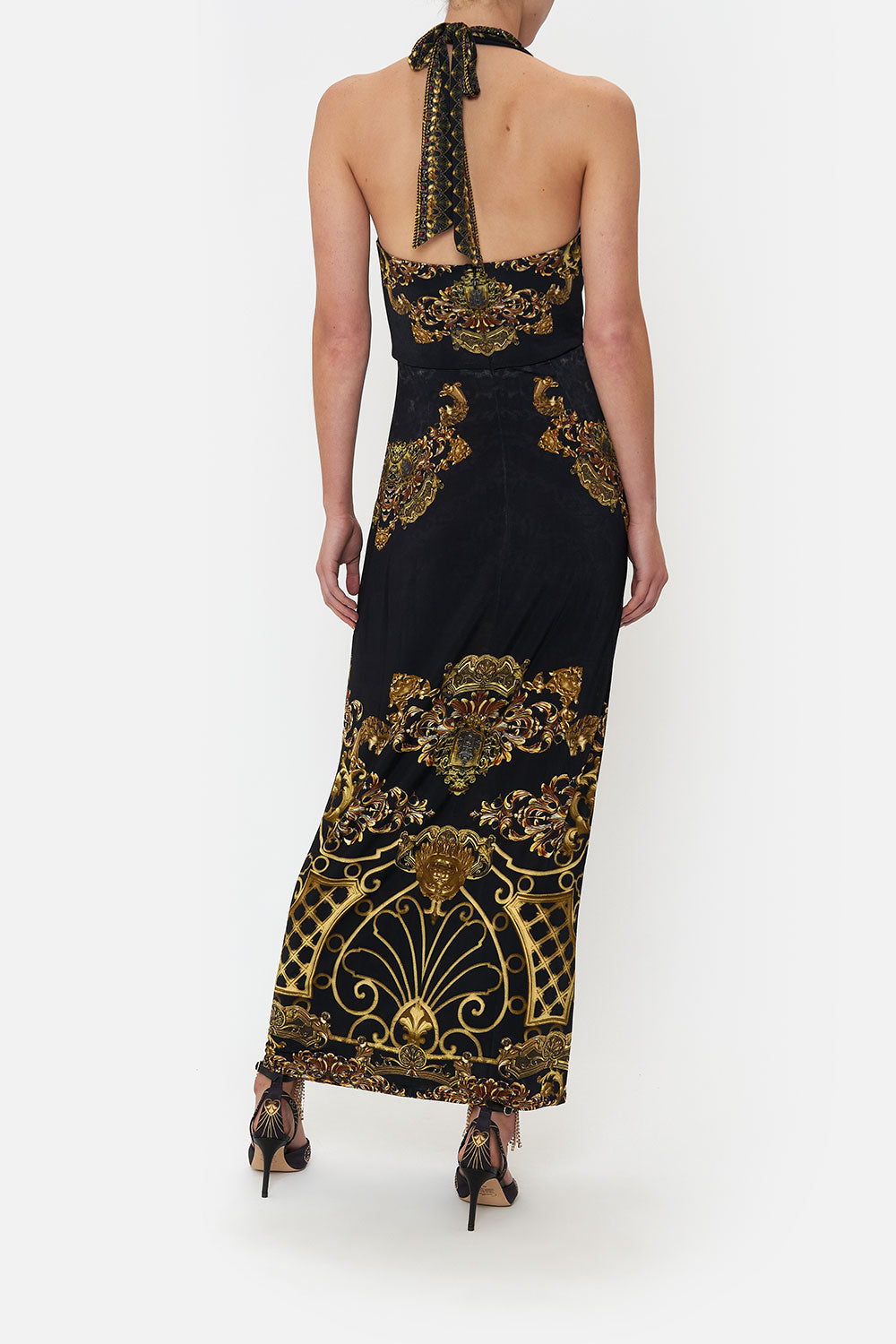 LONG JERSEY HALTER DRESS SHADOWS OF ARMADA