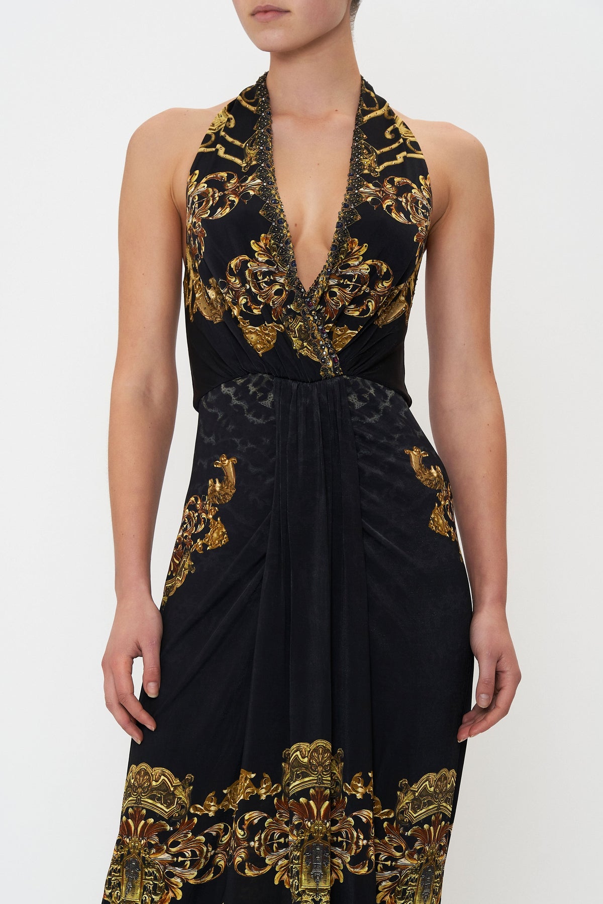 LONG JERSEY HALTER DRESS SHADOWS OF ARMADA