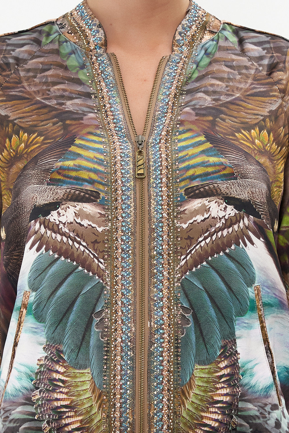 ENCASED ELASTIC RAGLAN BOMBER CALL OF THE FALCON