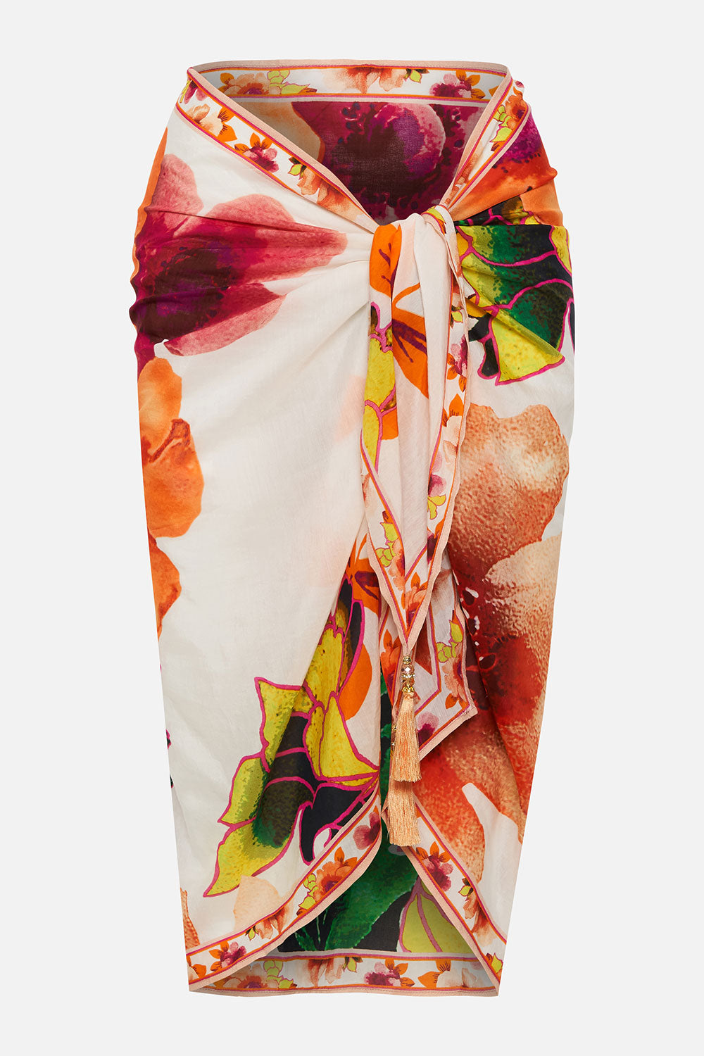 SHORT TASSEL SARONG PRETTY AS A POPPY