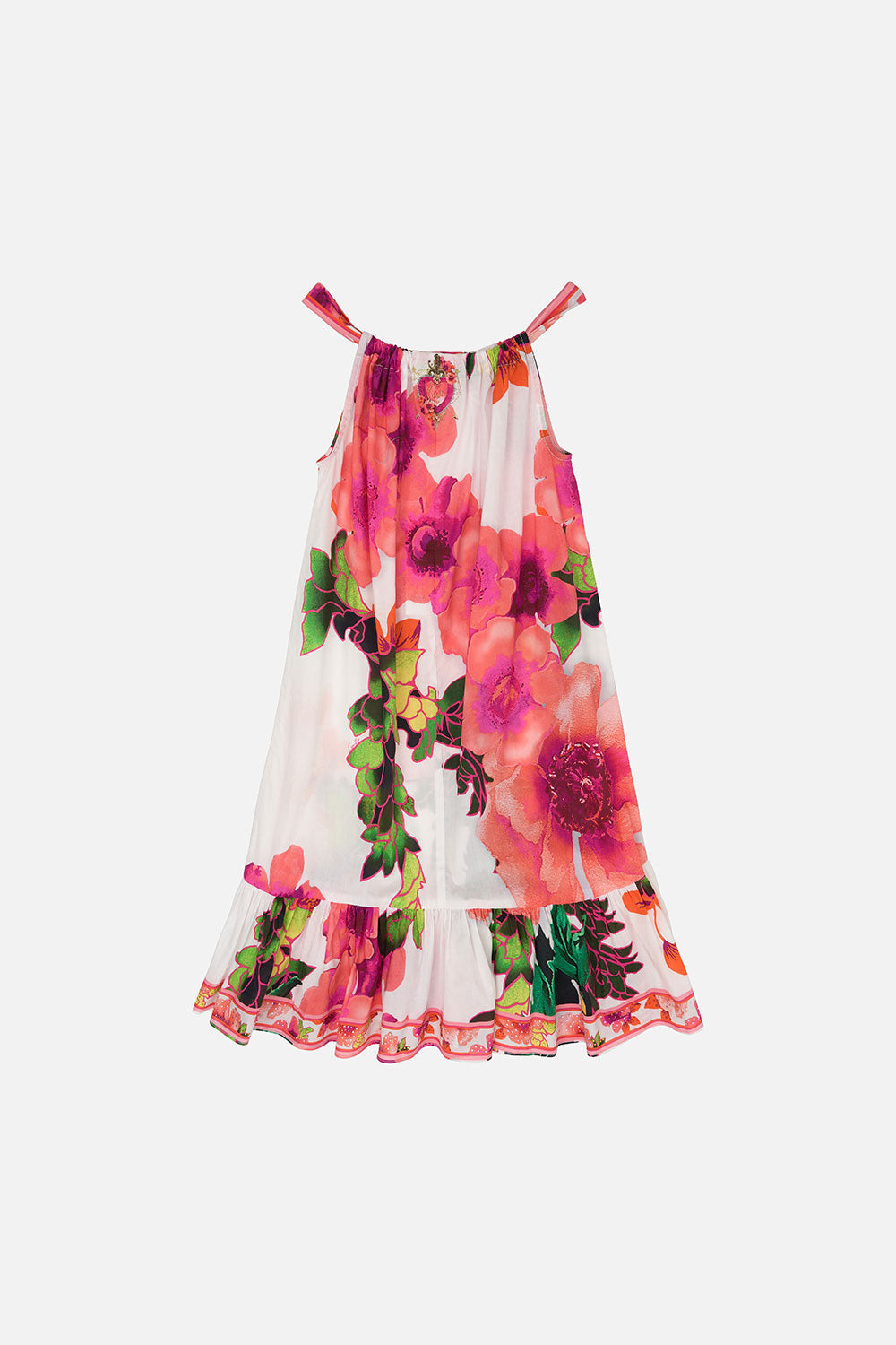 KIDS FRILL HEM TIERED DRESS 12-14 PRETTY AS A POPPY