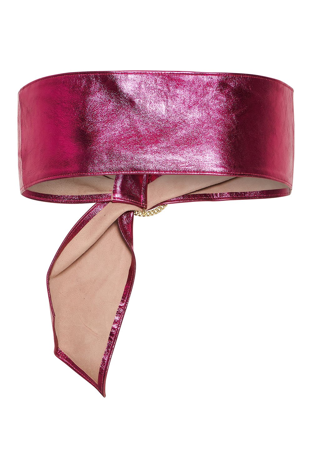 WRAP BELT WITH HARDWARE SOLID PINK