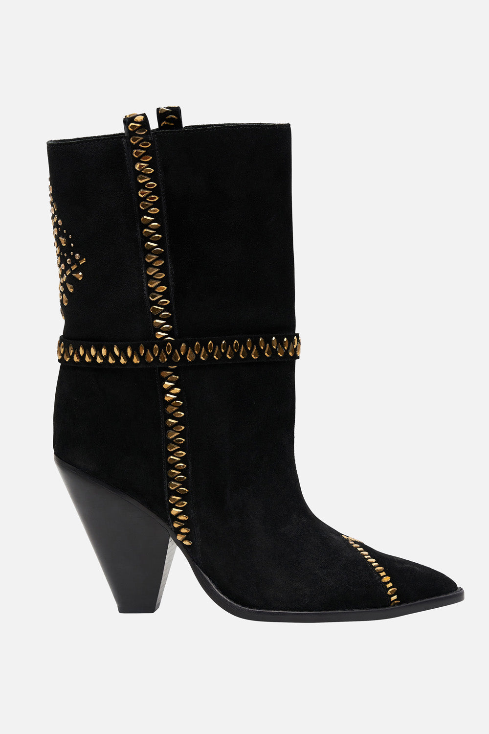 CALF LENGTH HEELED BOOT SOLID BLACK