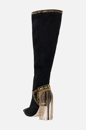 KNEE HIGH STILETTO BOOT SOLID BLACK