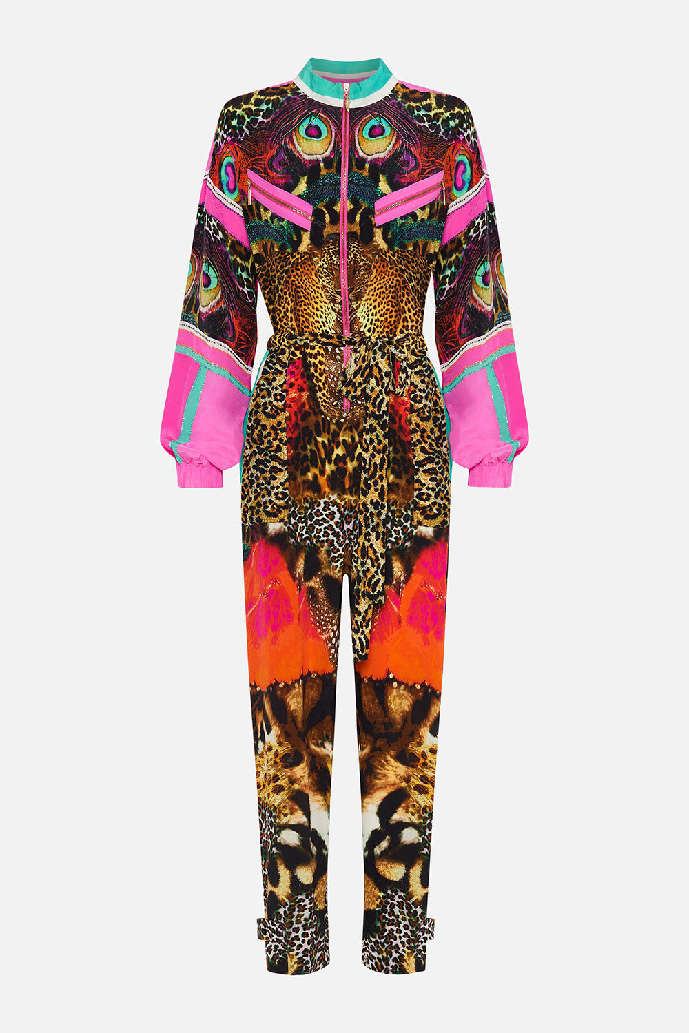 PANELLED DRAWSTRING ZIP JUMPSUIT XANADU RISING