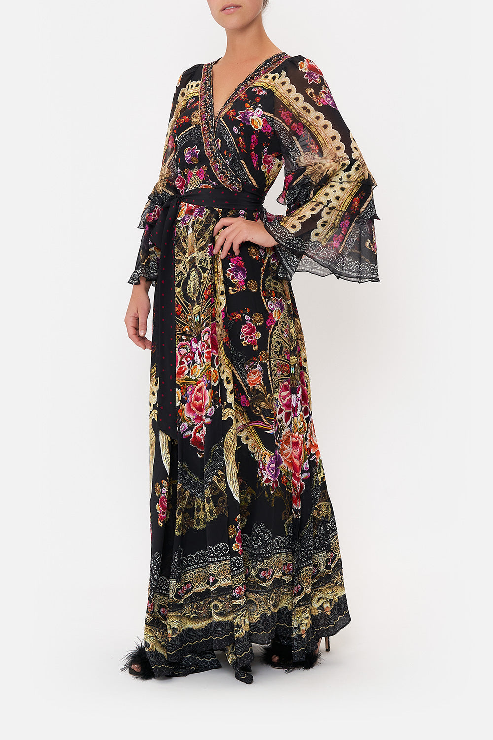 WRAP DRESS WITH RUFFLE SLEEVE DANCE WITH DUENDE