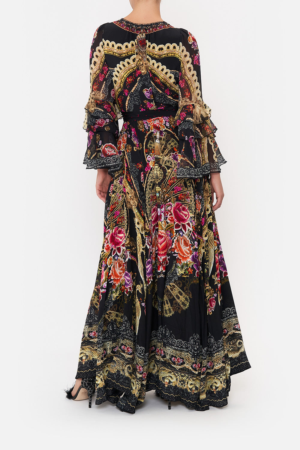 WRAP DRESS WITH RUFFLE SLEEVE DANCE WITH DUENDE