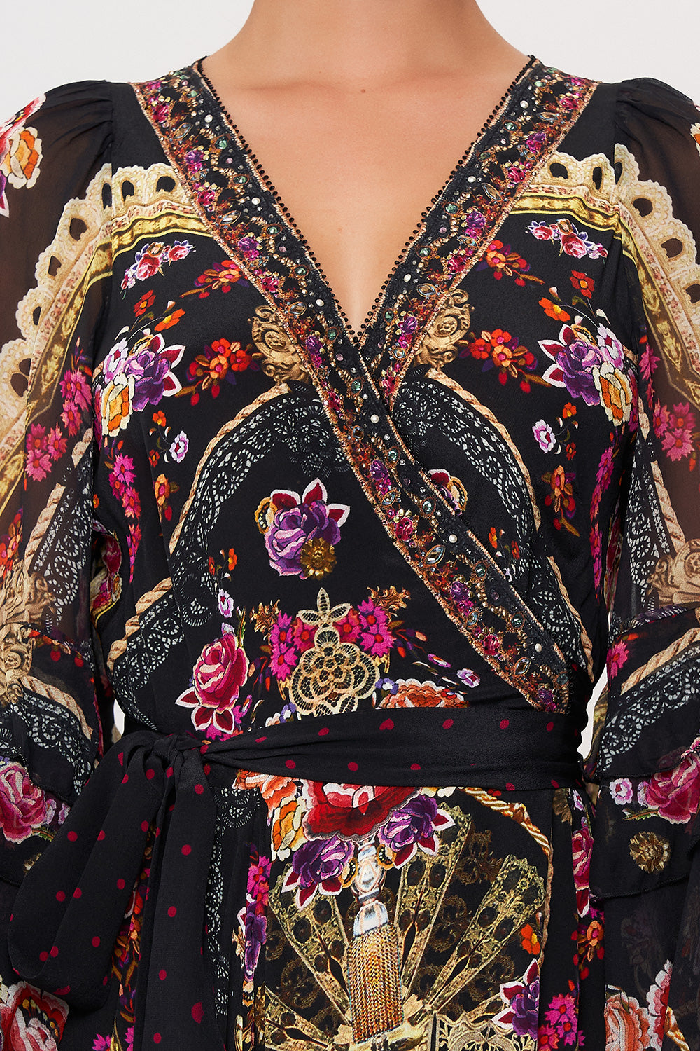 WRAP DRESS WITH RUFFLE SLEEVE DANCE WITH DUENDE