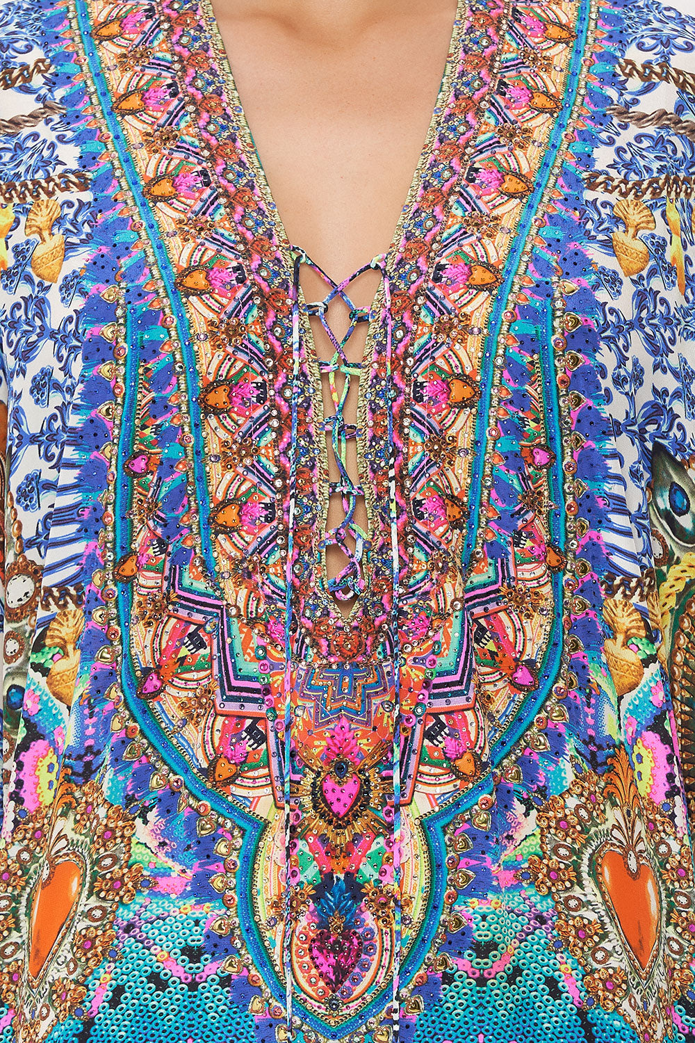 SHORT LACE UP KAFTAN LUCKY CHARMS