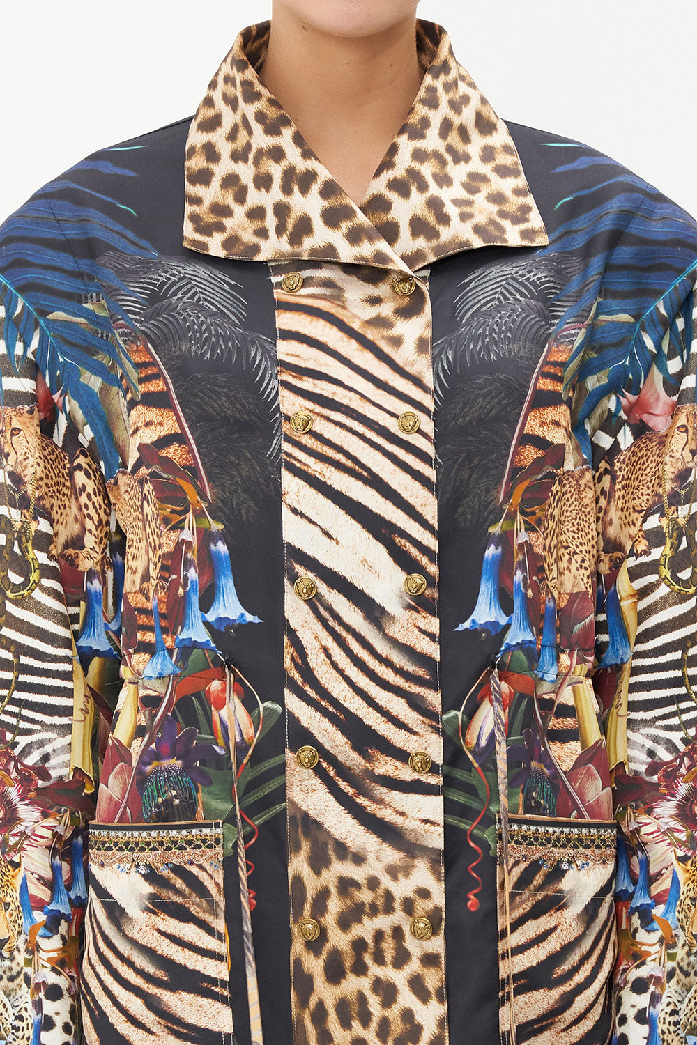 DRAWSTRING PANELLED JACKET NATURAL INSTINCT