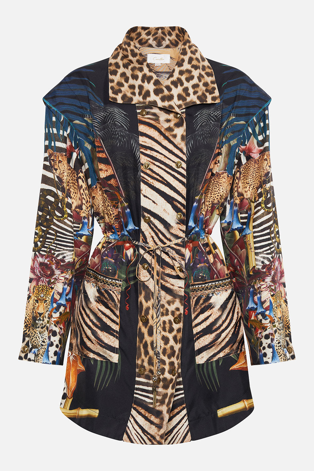 DRAWSTRING PANELLED JACKET NATURAL INSTINCT