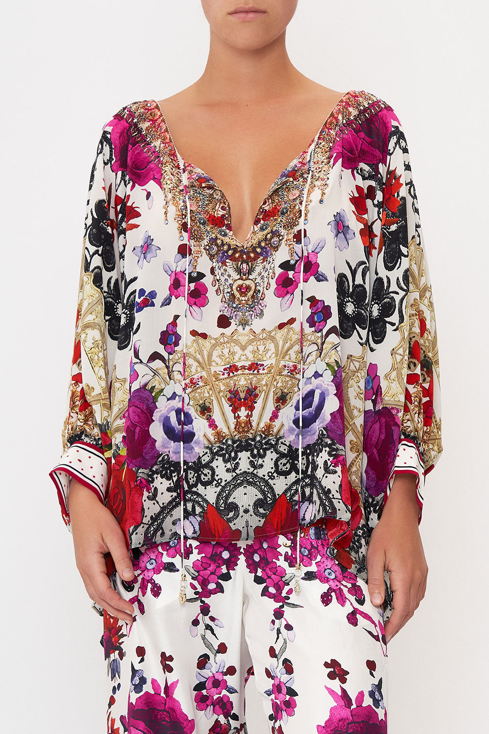 RAGLAN SLEEVE BLOUSE WITH CUFF REIGN OF ROSES