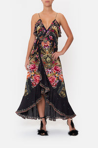 LONG WRAP DRESS WITH FRILL DANCE WITH DUENDE