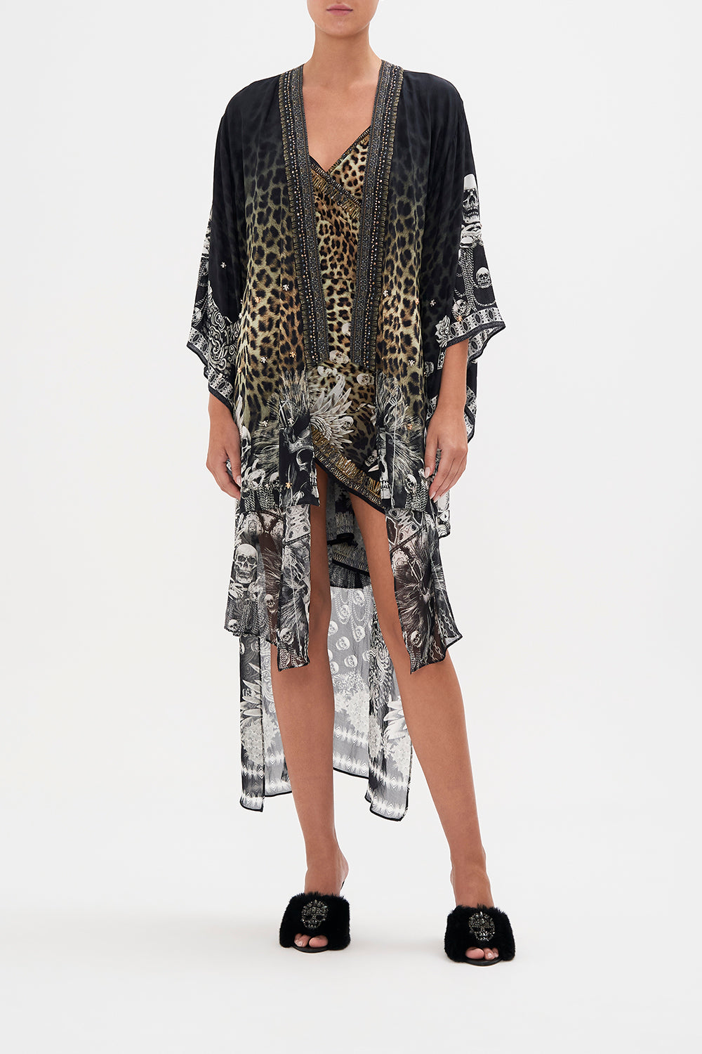 KIMONO WITH LONG UNDERLAYER ORDER OF DISORDER