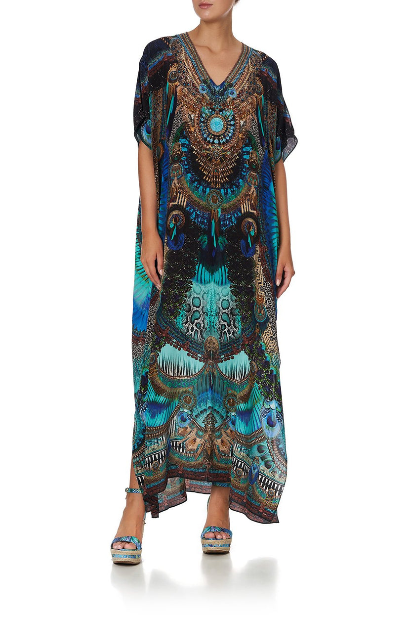 SLIM FIT KAFTAN WITH SPLIT FLOR FANTÁSTICA