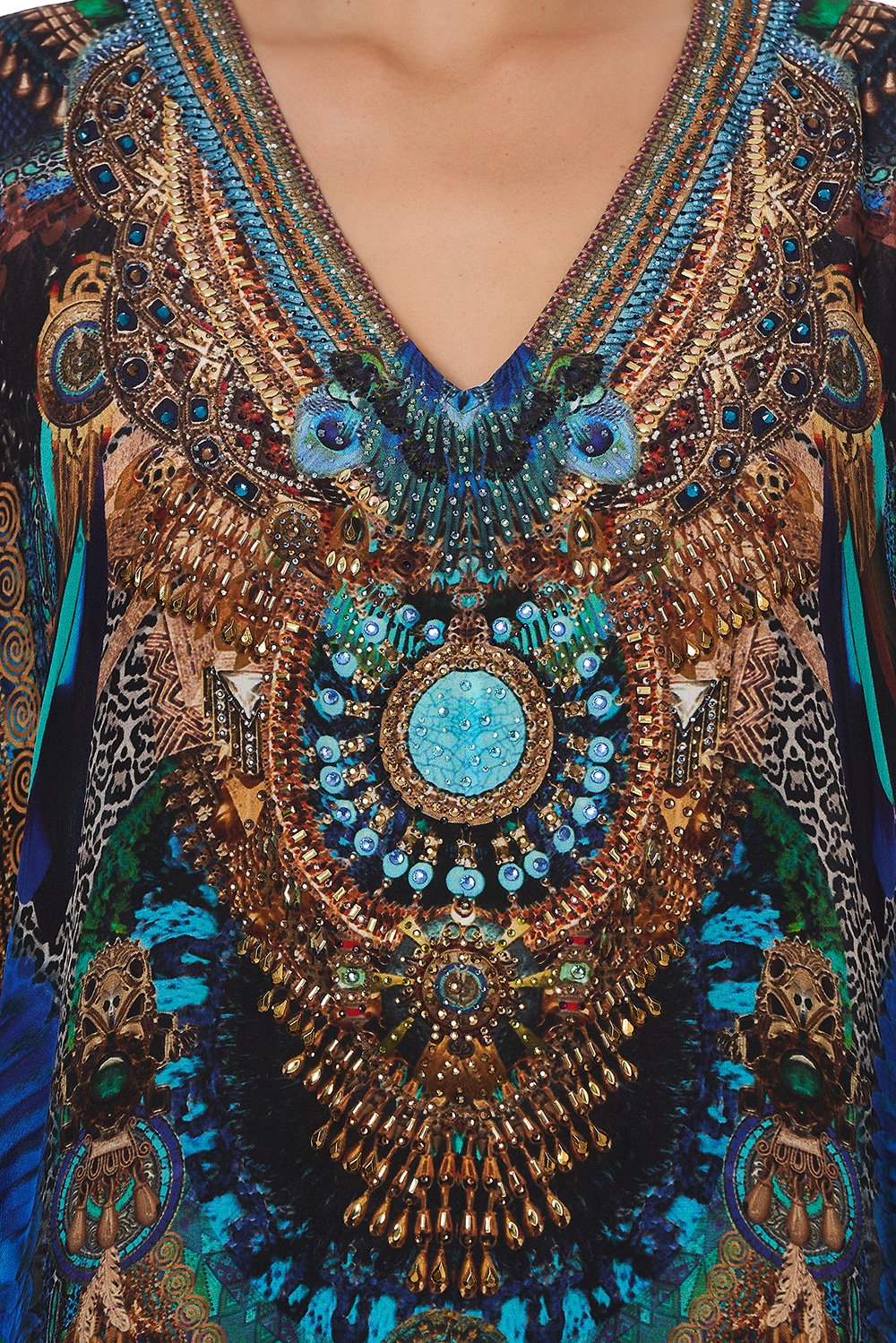 SLIM FIT KAFTAN WITH SPLIT TEMPLE TEMPTRESS