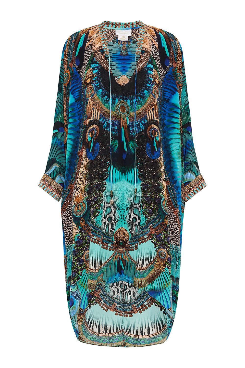 V-NECK DRESS WITH DRAPED BACK TEMPLE TEMPTRESS