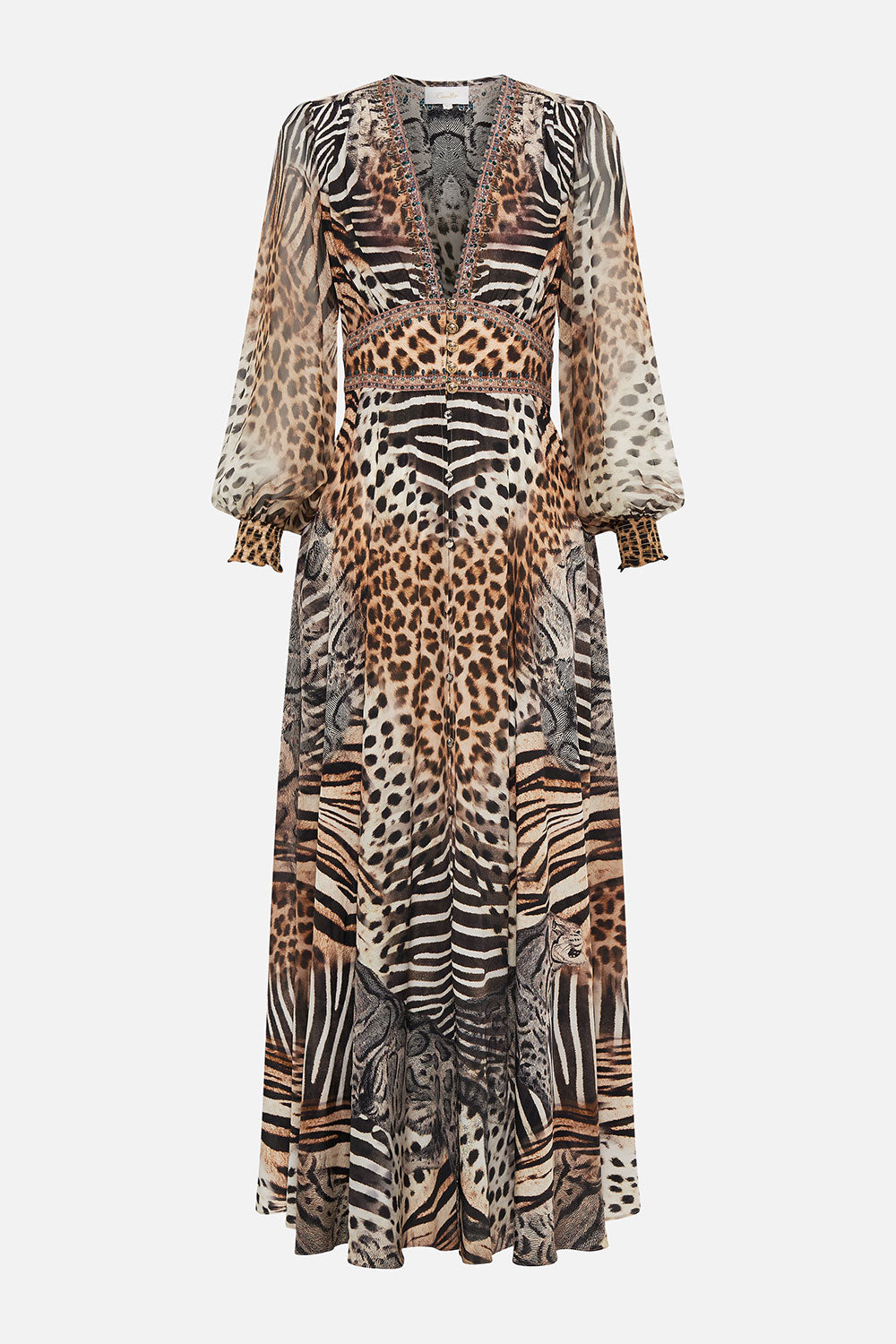 BUTTON DRESS WITH SHAPED WAISTBAND FOR THE LOVE OF LEO