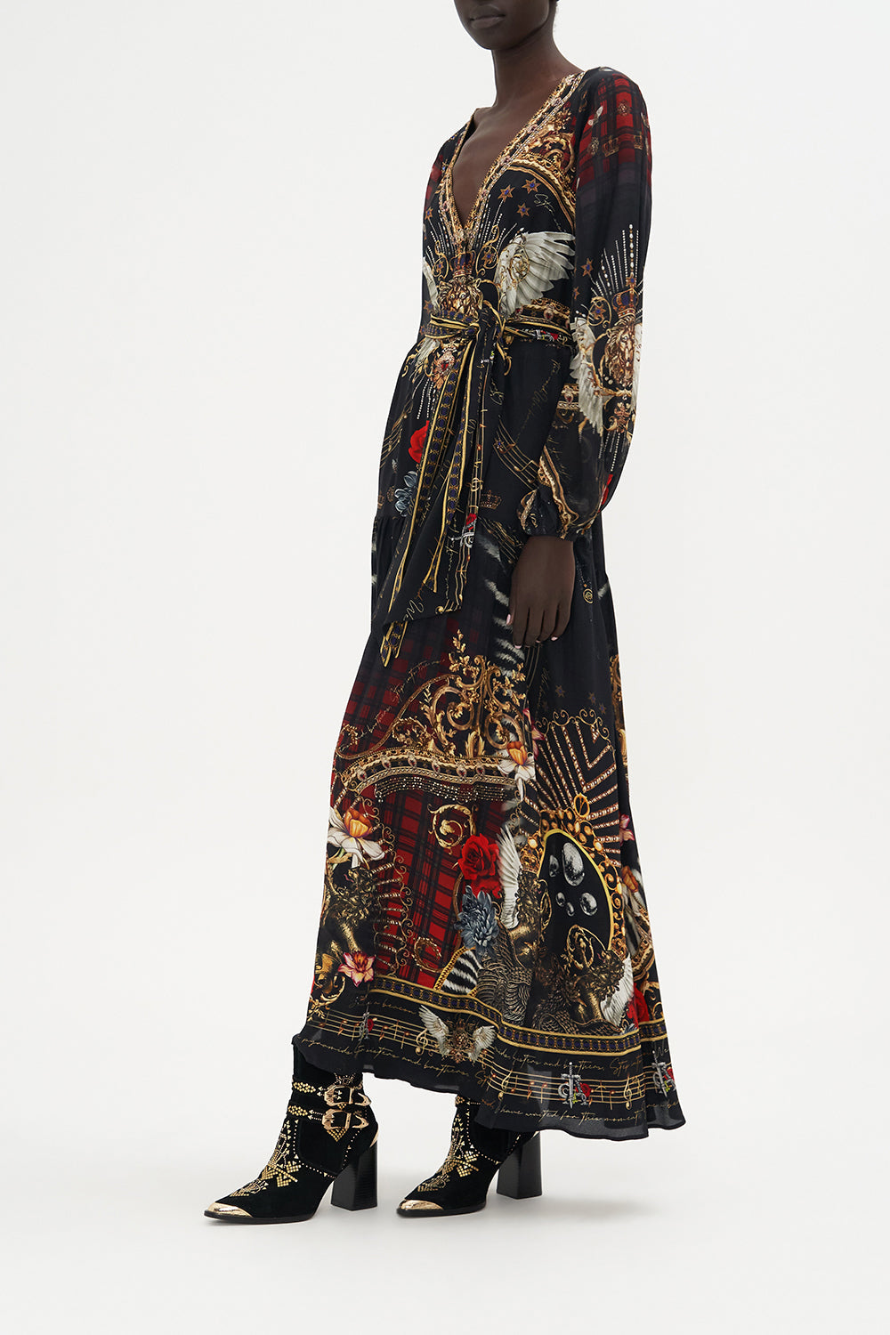 V NECK DRESS WITH BELT DO I ENTERTAIN YOU