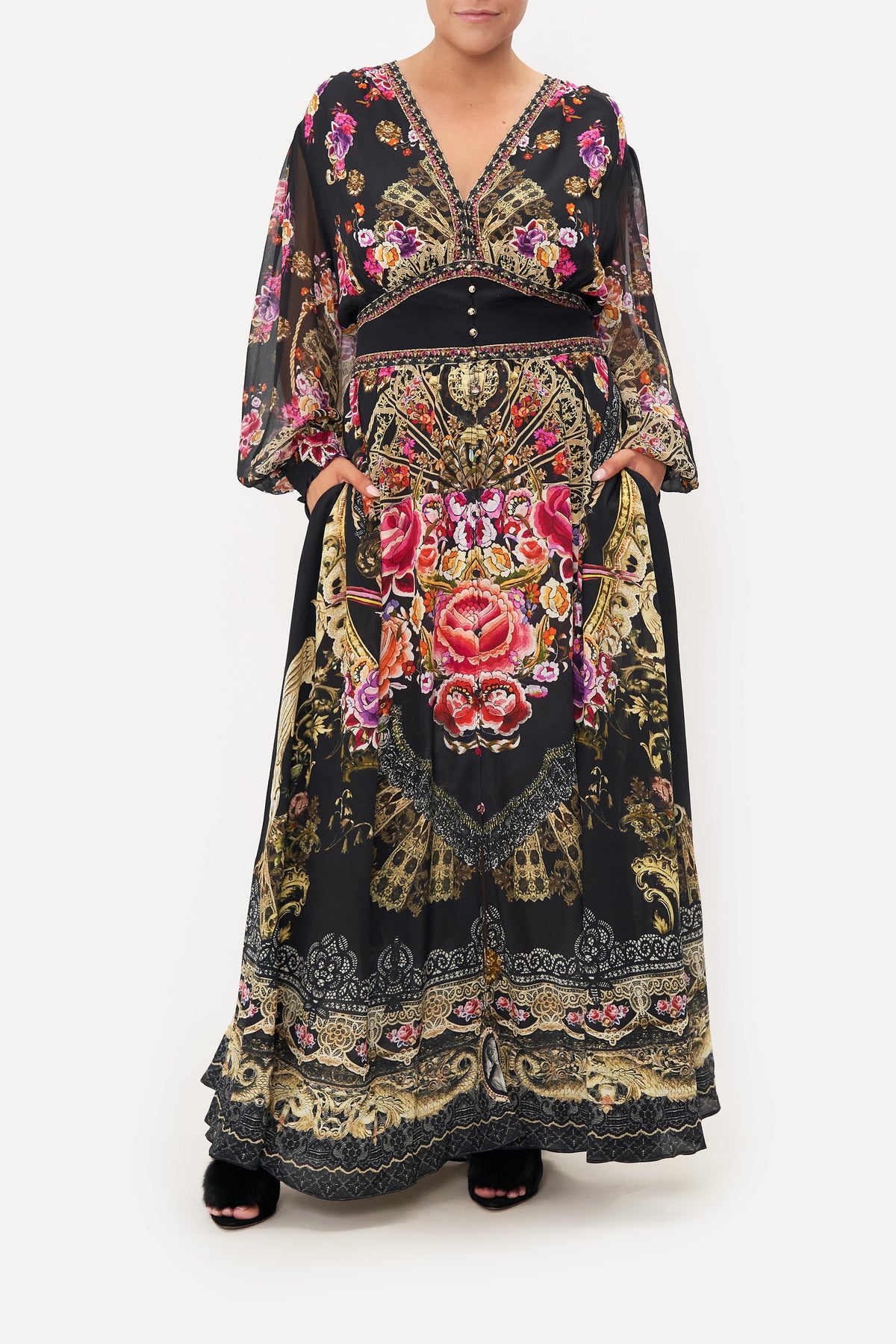 BUTTON DRESS WITH SHAPED WAISTBAND DANCE WITH DUENDE